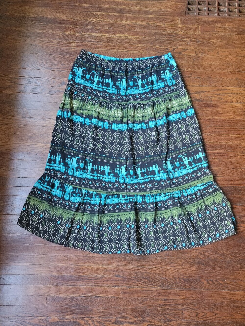 Notations Women’s XL Maxi Skirt Multi-Color Stretch  Pull-On Casual Church